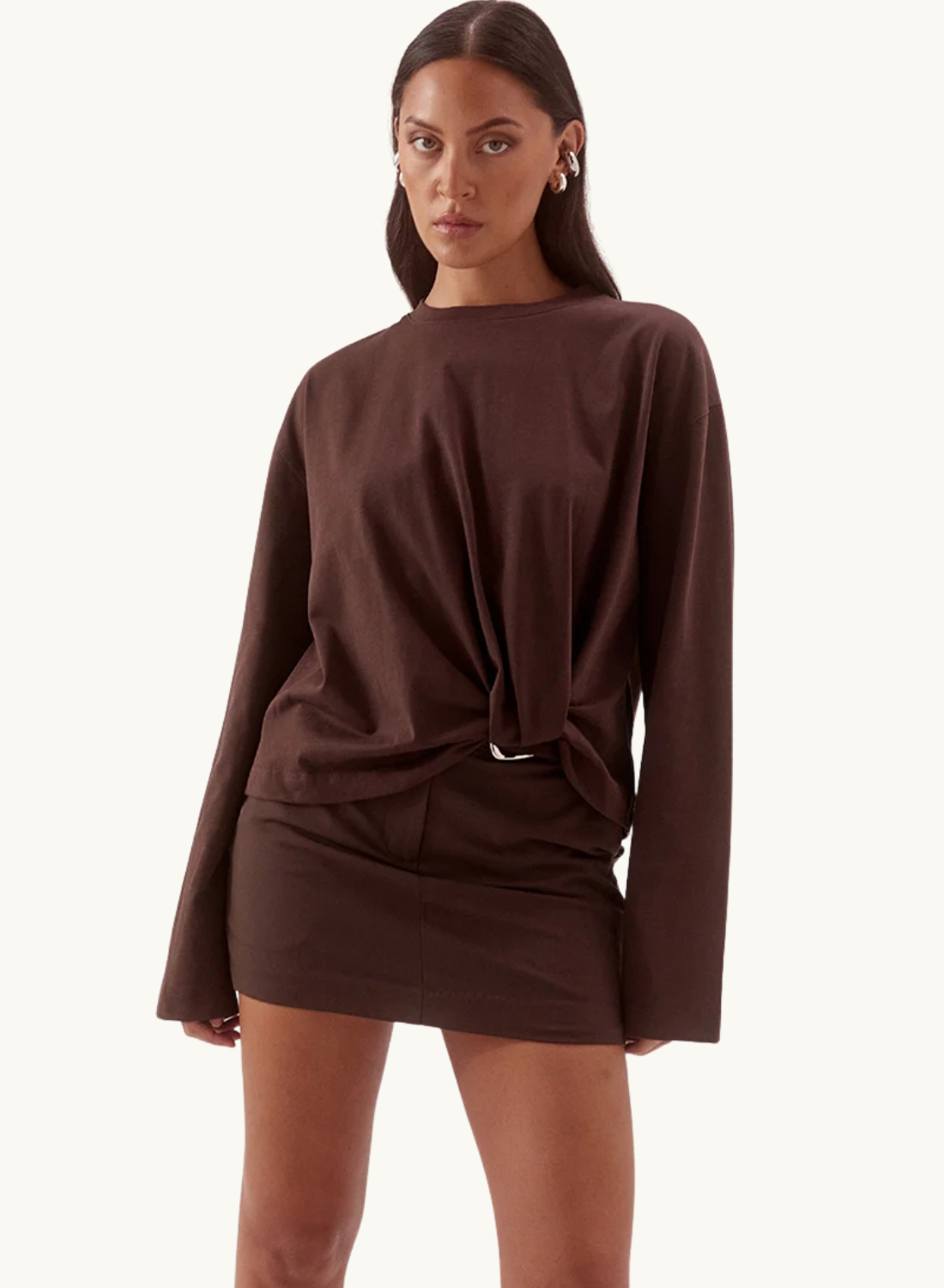 Sovere Izel Long Sleeve Top in Chocolate