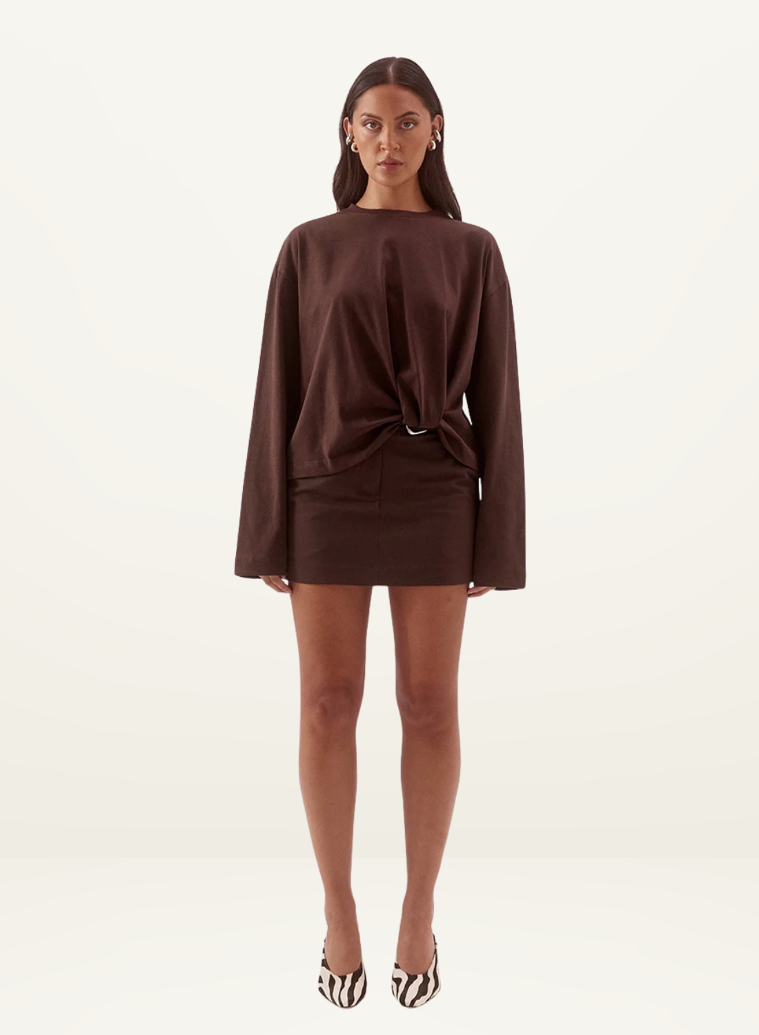 Sovere Izel Long Sleeve Top in Chocolate