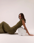 Sovere Rua Off Shoulder Dress in Olive