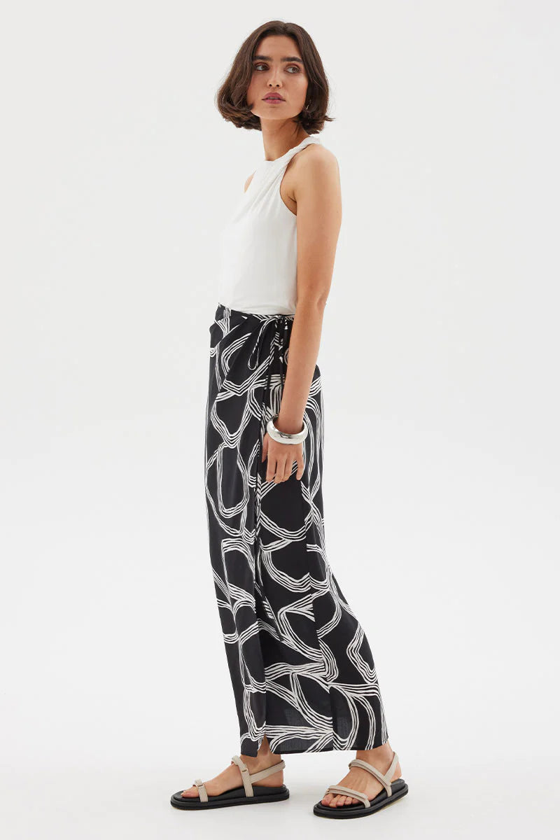 Sgraffito Wrap Maxi Skirt BLACK Sovere-Sovere-Frolic Girls