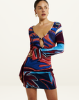 Summi Summi Amie LS Mini Dress in Bordeaux