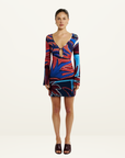Summi Summi Amie LS Mini Dress in Bordeaux