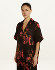 Summi Summi Button Up SS Shirt in Chocolate Petal