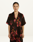 Summi Summi Button Up SS Shirt in Chocolate Petal // LAST TWO SIZE XS & XL