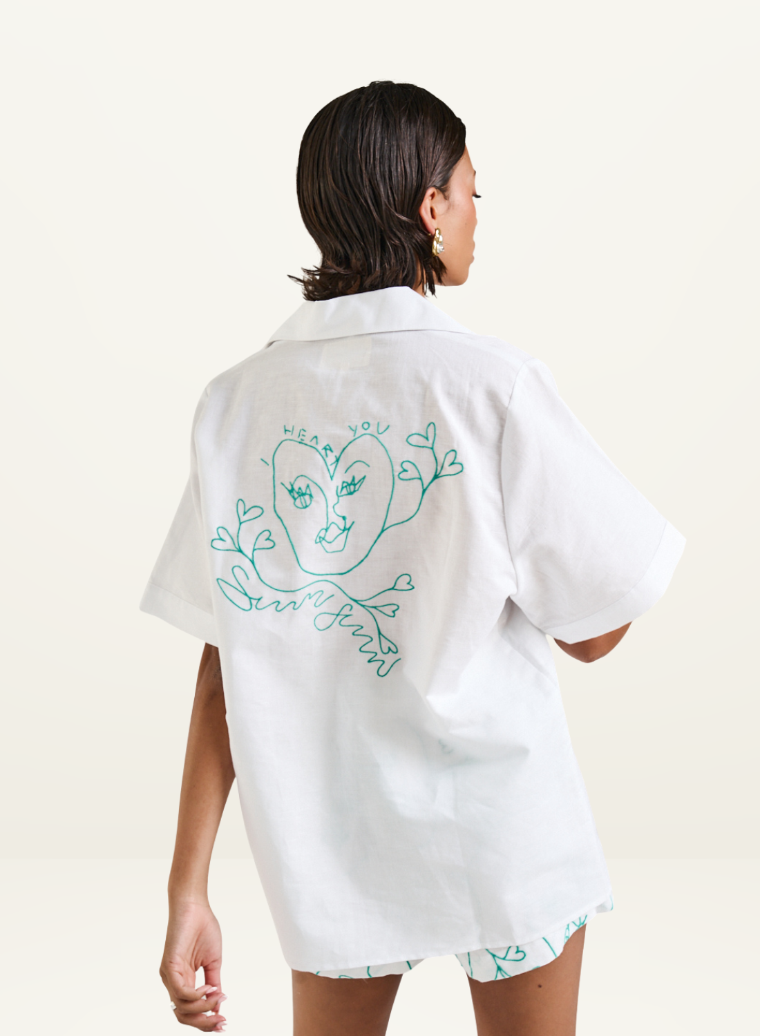 Summi Summi Collared SS Shirt in I Heart U // LAST ONES M L