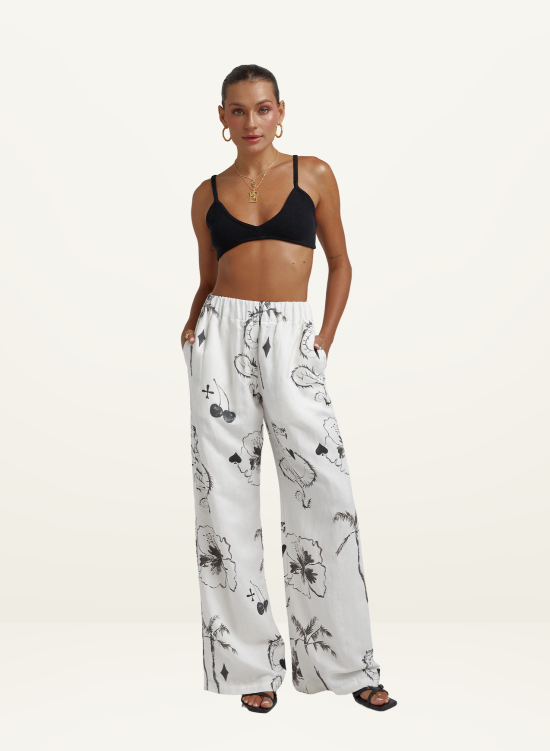 Dragon Of Hearts Linen Pant BLACK Summi Summi-Summi Summi-Frolic Girls