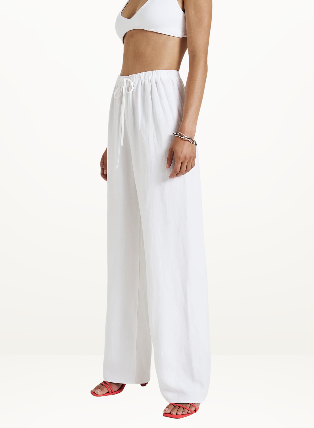 Summi Summi Elastic Waisted Pant in WHITE