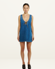 Summi Summi Lacey V Neck Dress in Bleu Denim // LAST ONE SIZE S