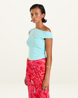 Summi Summi Off Shoulder Tank in Aqua