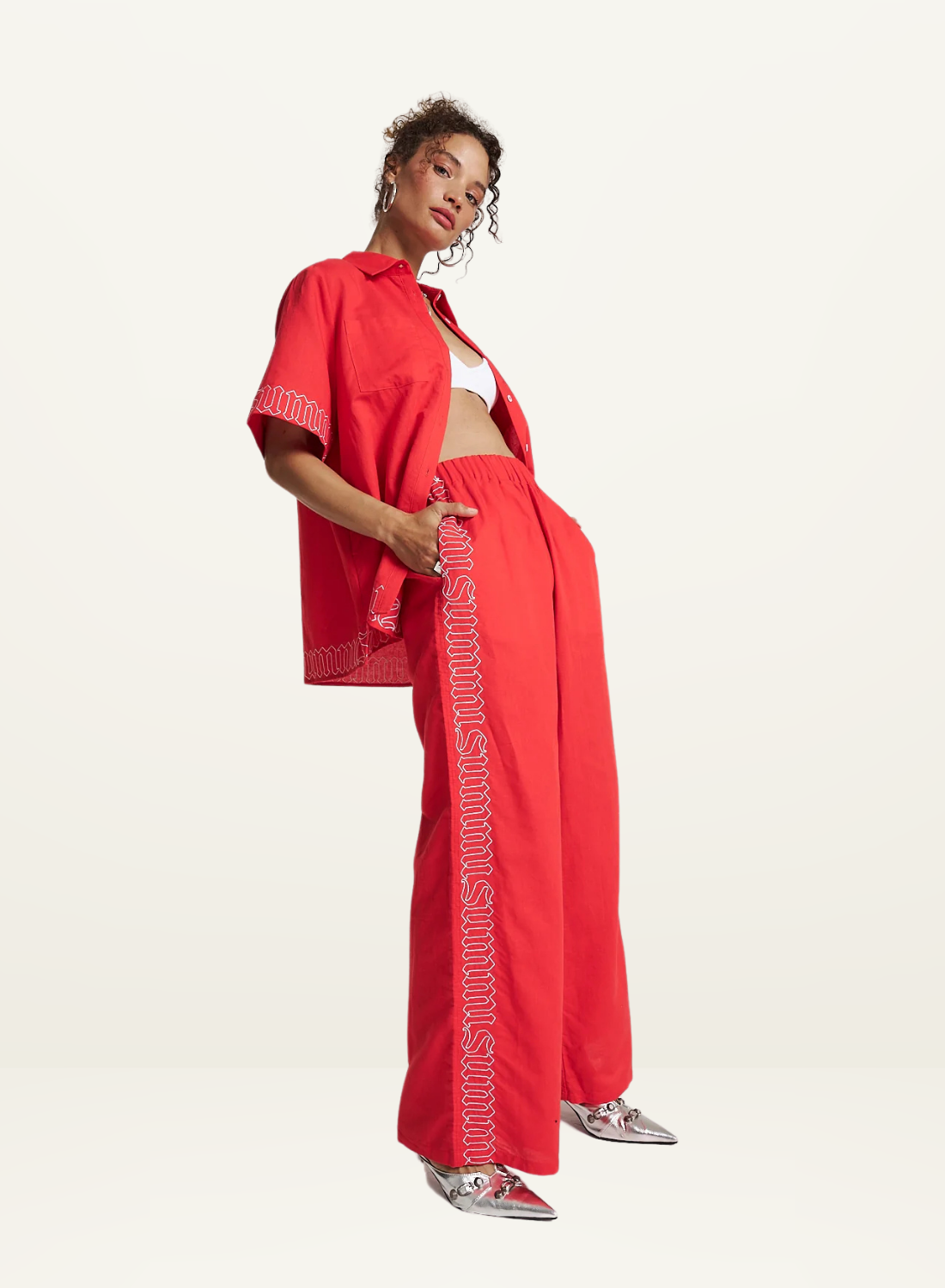 Summi Summi Sig Linen Pant in SCARLET SUMMI