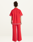 Summi Summi Sig Linen Pant in SCARLET SUMMI