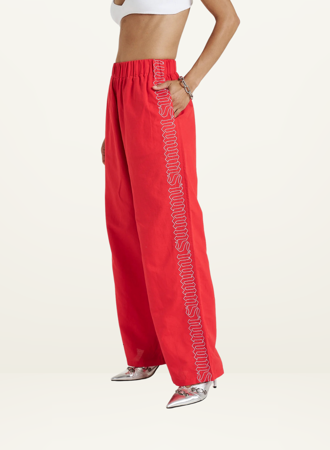 Summi Summi Sig Linen Pant in SCARLET SUMMI