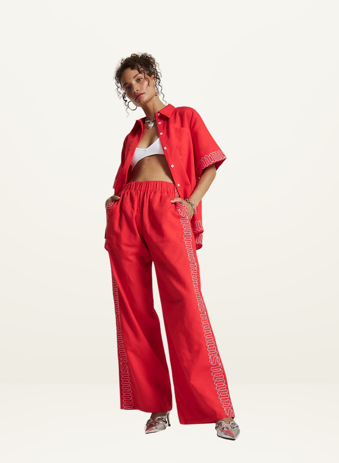 Summi Summi Sig Linen Pant in SCARLET SUMMI