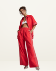 Summi Summi Sig Linen Pant in SCARLET SUMMI