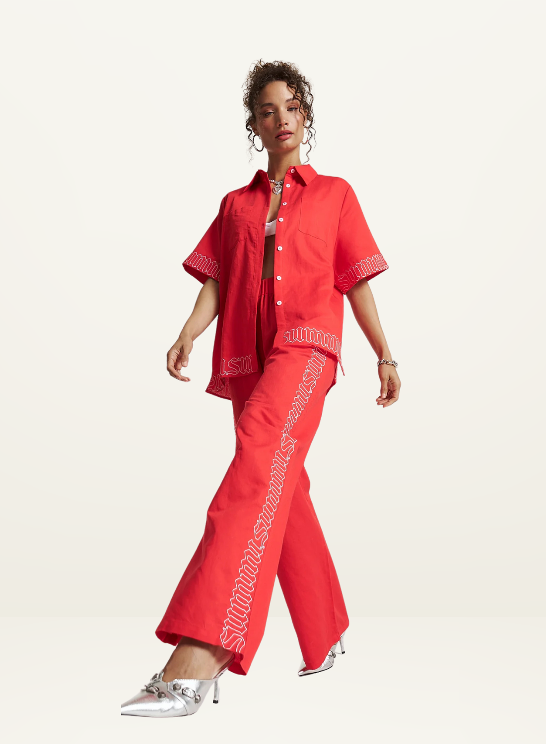 Summi Summi Sig Linen Pant in SCARLET SUMMI