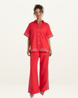 Summi Summi Sig Linen Pant in SCARLET SUMMI