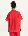 Summi Summi Sig Linen Shirt in SCARLET SUMMI