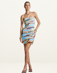 Summi Summi Strapless Mesh Mini Dress in Zanzibar