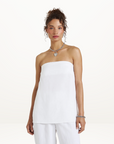 Summi Summi Strapless Shift Top in WHITE