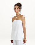 Summi Summi Strapless Shift Top in WHITE