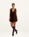 Summi Summi VNeck Mini Dress in Syrah