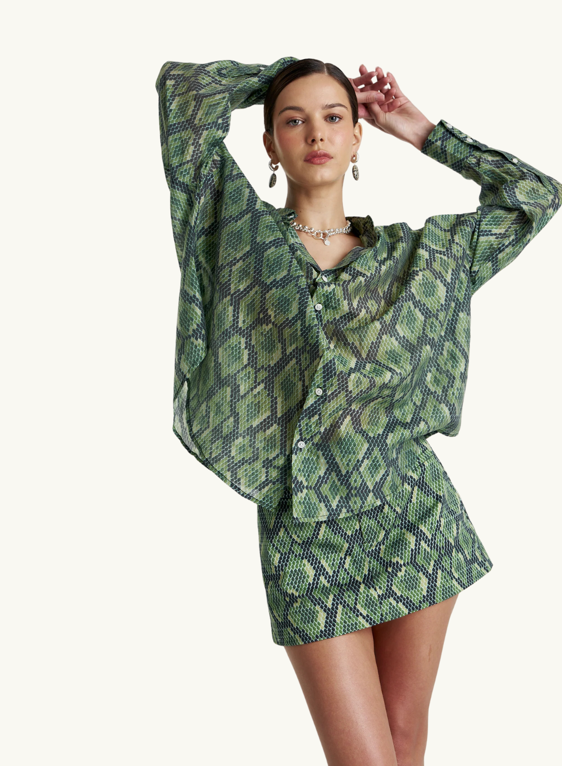 Summi Summi Viper Sheer Shirt in Viper