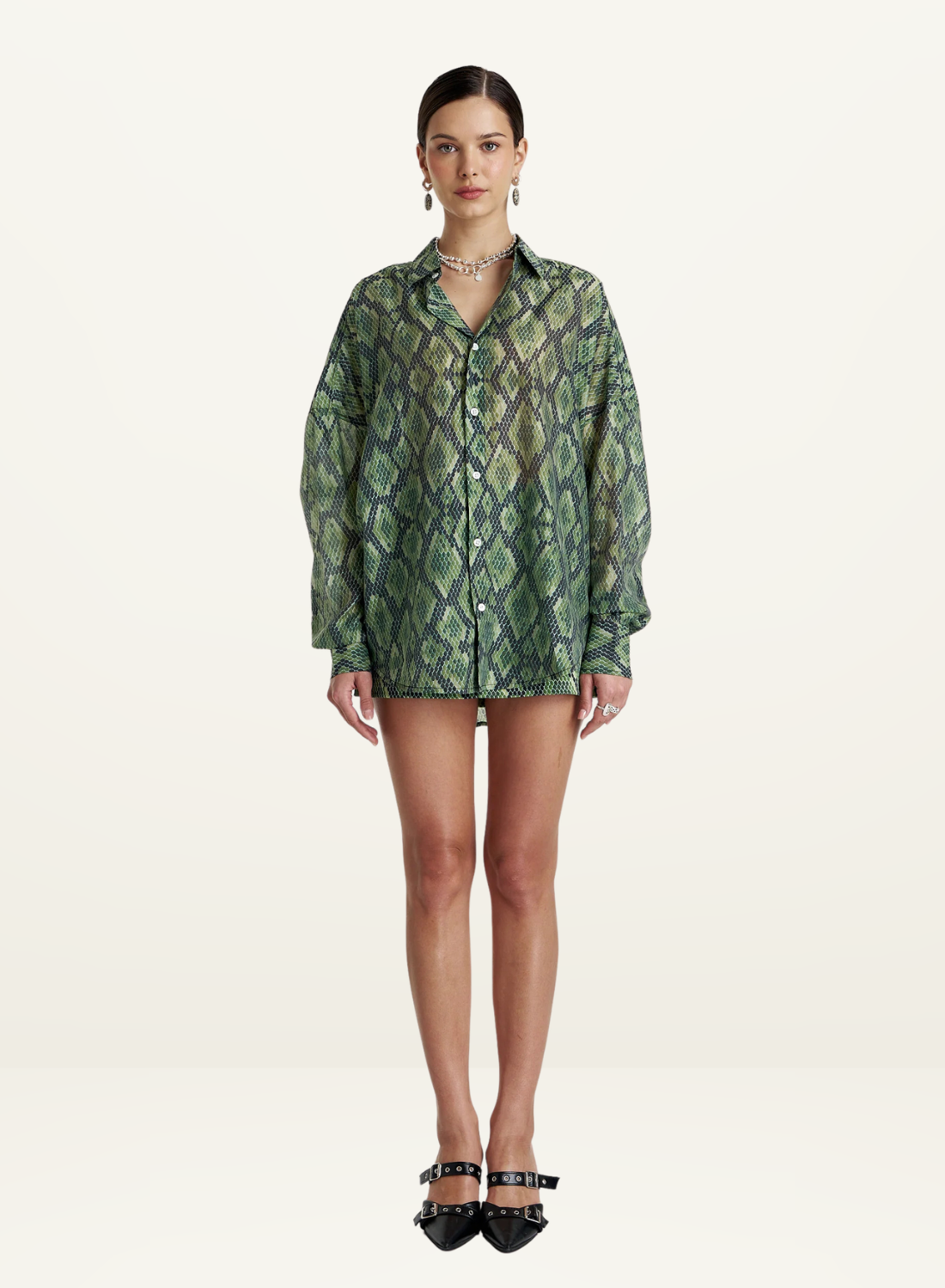 Summi Summi Viper Sheer Shirt in Viper