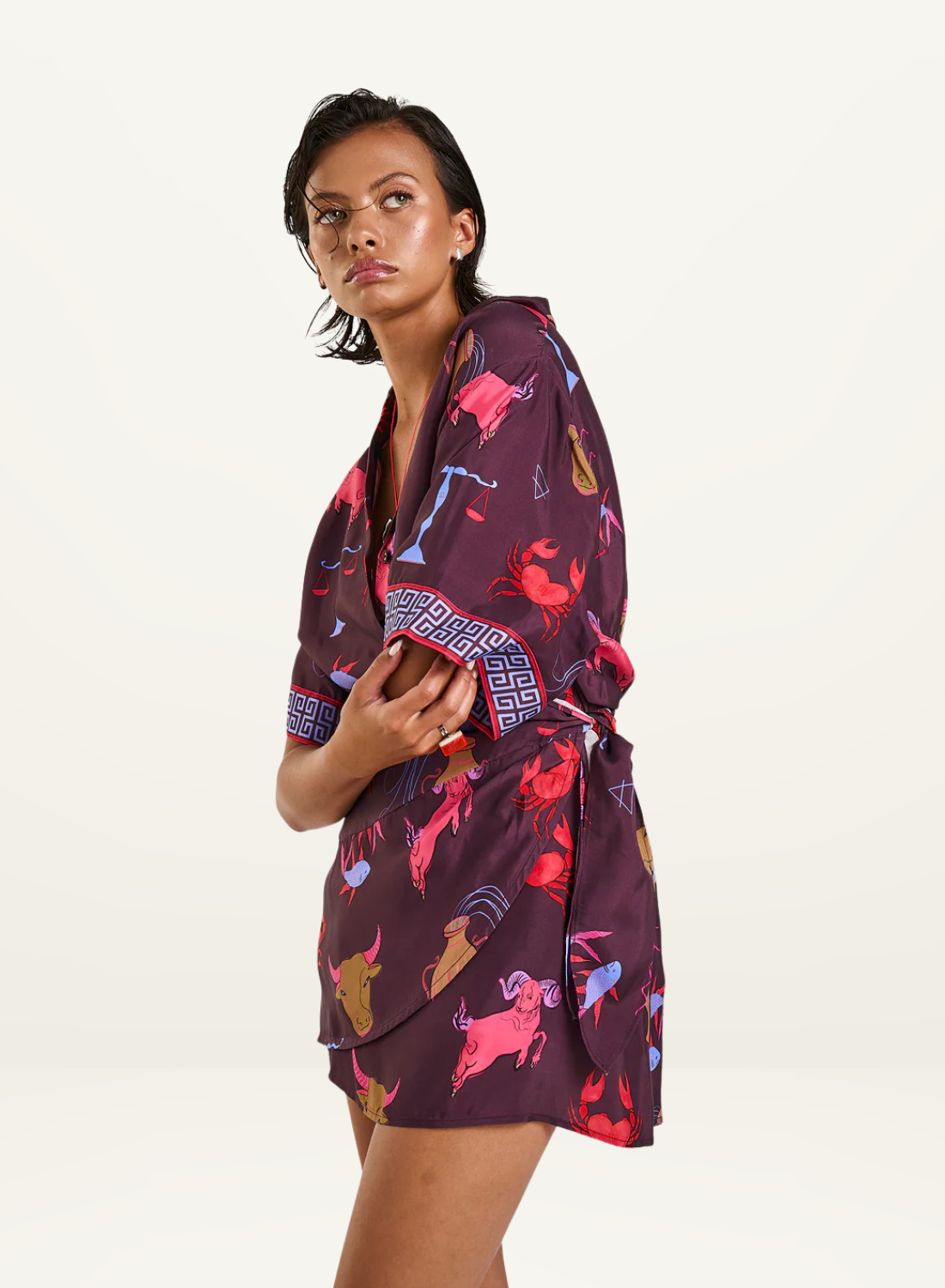 Summi Summi Zodiac Button Up SS Shirt in ZODIAC PRINT