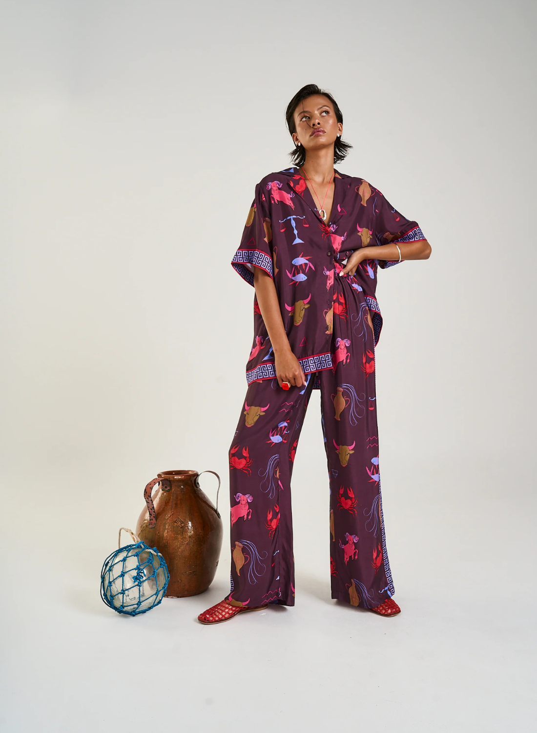 Summi Summi Zodiac Wide Leg Pant in ZODIAC PRINT // LAST IN SIZE XS