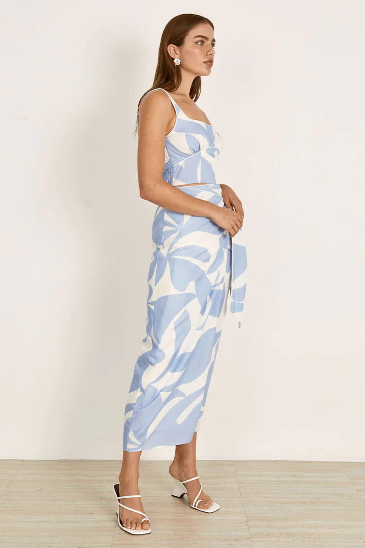 Surreal Wrap Skirt BLUE & WHITE Mon Renn-MØN RENN-Frolic Girls