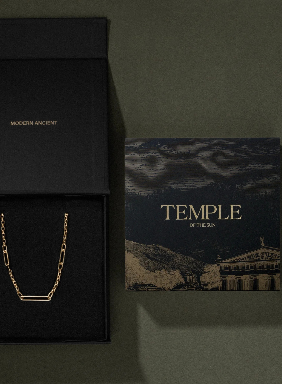 Temple Of The Sun Sacred Scroll Necklace in GOLD