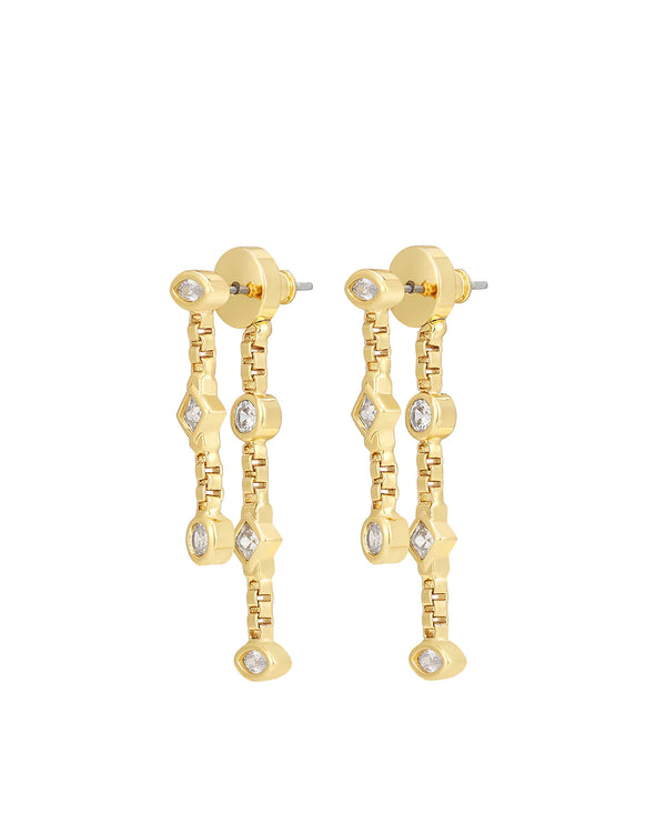 Camille Double Chain Studs GOLD Luv Aj-Luv Aj-Frolic Girls