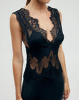 Visions Lace Deep V Maxi Dress BLACK Third Form-Third Form-Frolic Girls