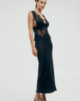 Visions Lace Deep V Maxi Dress BLACK Third Form-Third Form-Frolic Girls