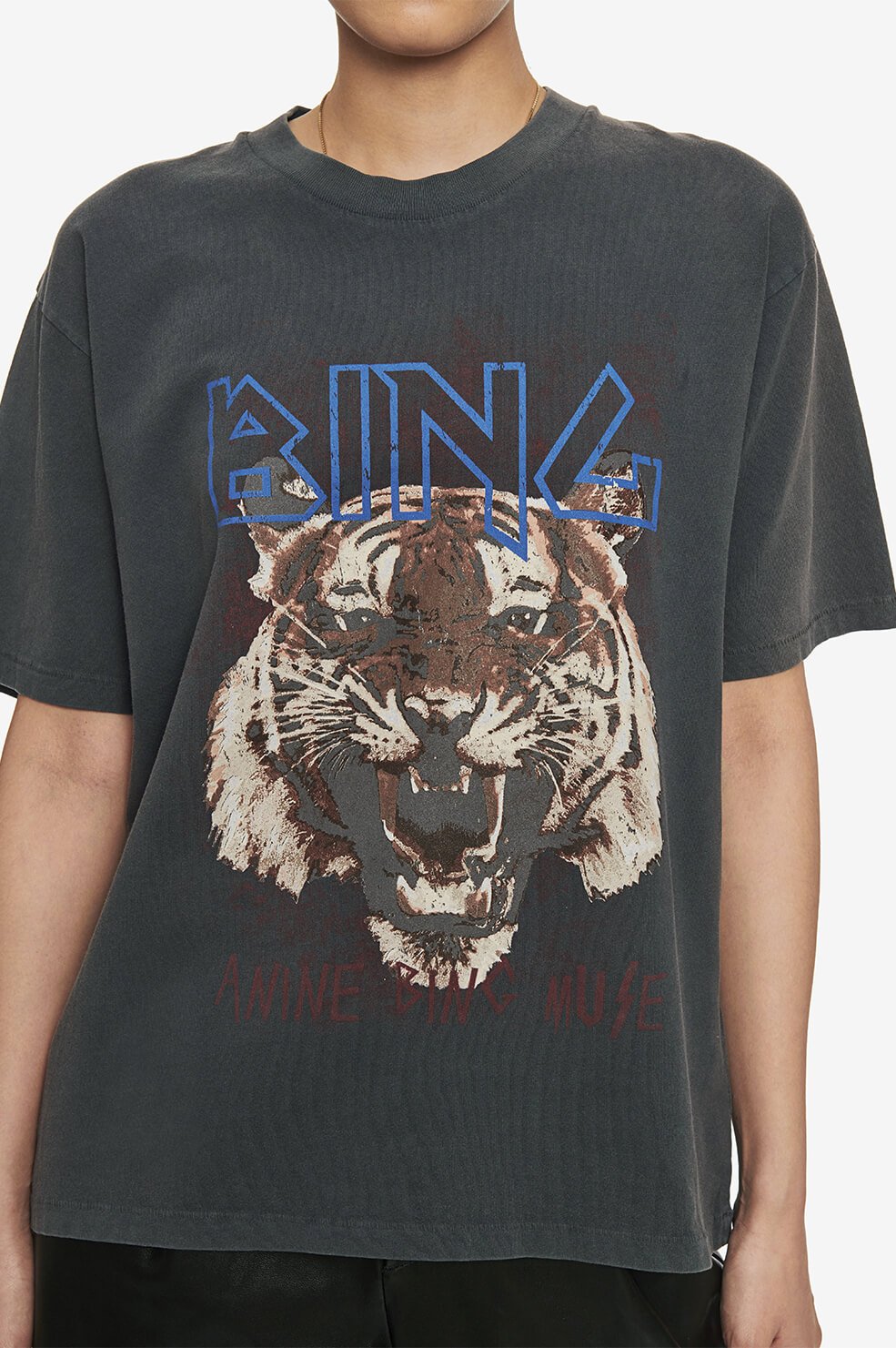 Tiger Tee WASHED BLACK Anine Bing-Anine Bing-Frolic Girls