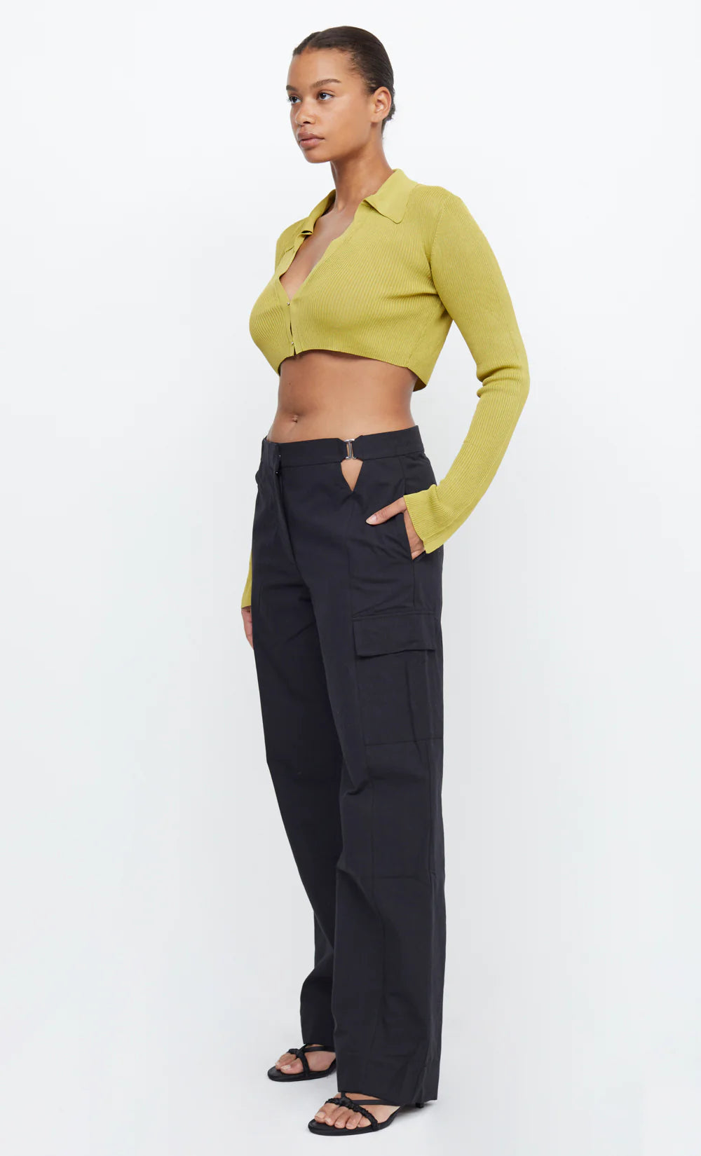 Tilda L/S Knit Crop Top OLIVE OIL Bec & Bridge-Bec & Bridge-Frolic Girls