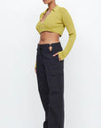 Tilda L/S Knit Crop Top OLIVE OIL Bec & Bridge-Bec & Bridge-Frolic Girls