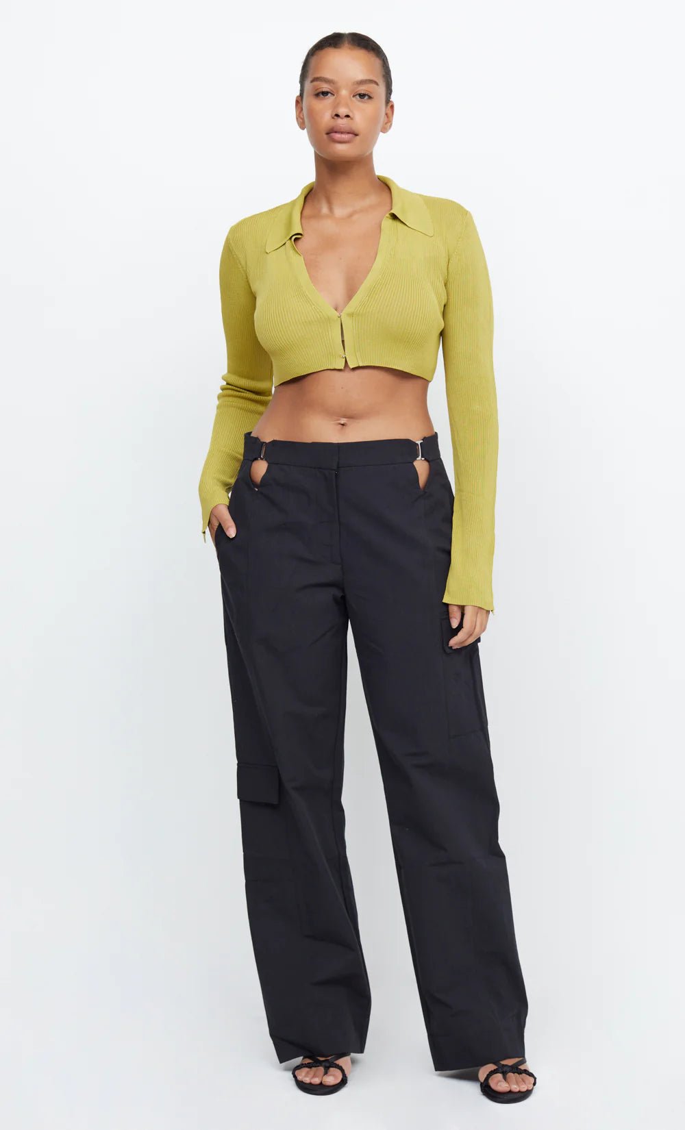 Tilda L/S Knit Crop Top OLIVE OIL Bec & Bridge-Bec & Bridge-Frolic Girls