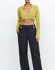 Tilda L/S Knit Crop Top OLIVE OIL Bec & Bridge-Bec & Bridge-Frolic Girls