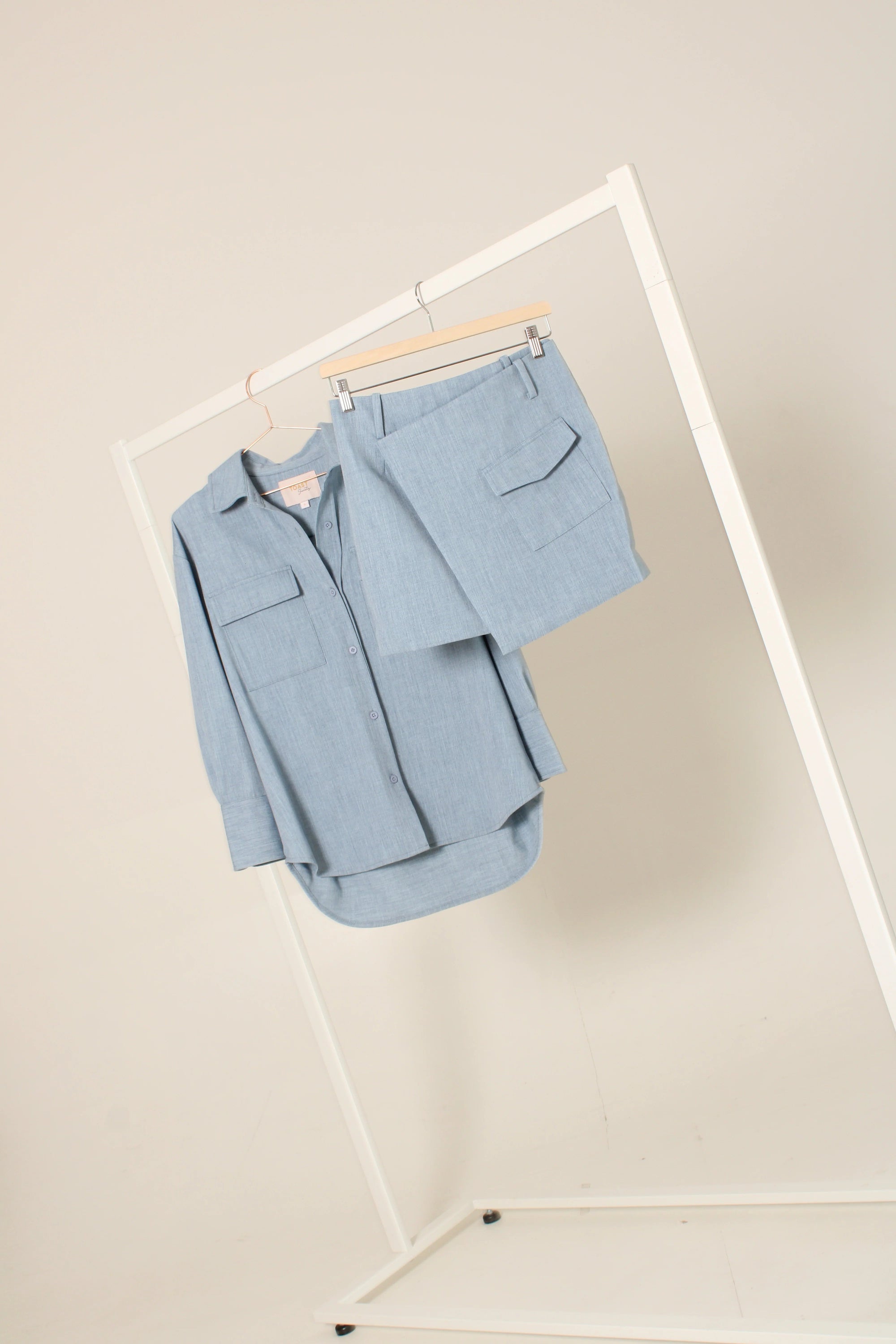 Denim Look Wrap Skirt BLUE Toast Society-Toast Society-Frolic Girls