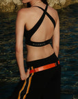 Nagnata Cross Back Wool Bralet in Black