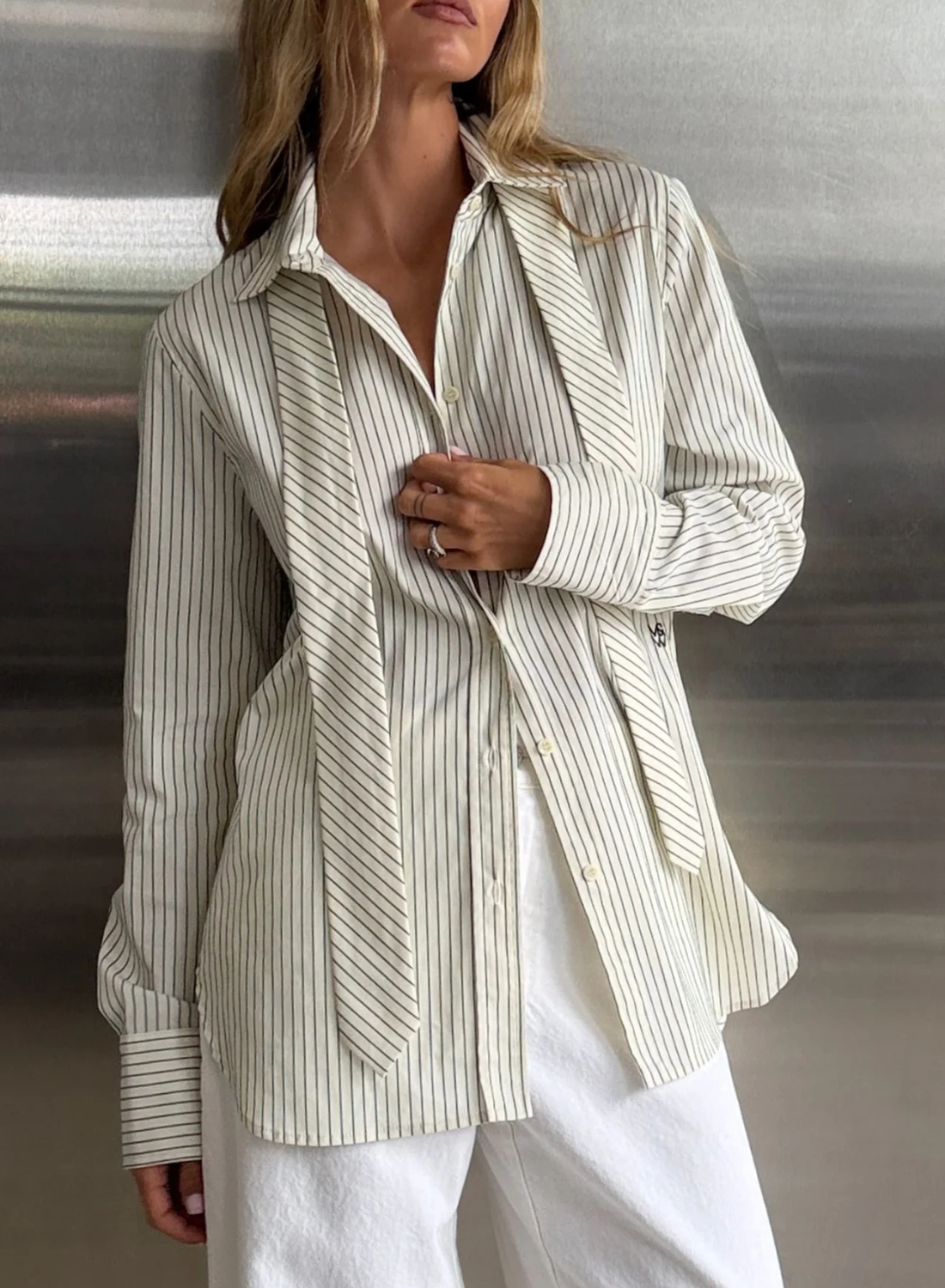 Victoria &amp; Woods Cammandment Shirt in JUNIPER STRIPE