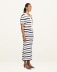 Viktoria & Woods Accordion Shirt in Navy Ivory Stripe