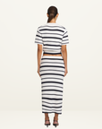 Viktoria & Woods Accordion Shirt in Navy Ivory Stripe