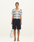 Viktoria & Woods Accordion Shirt in Navy Ivory Stripe