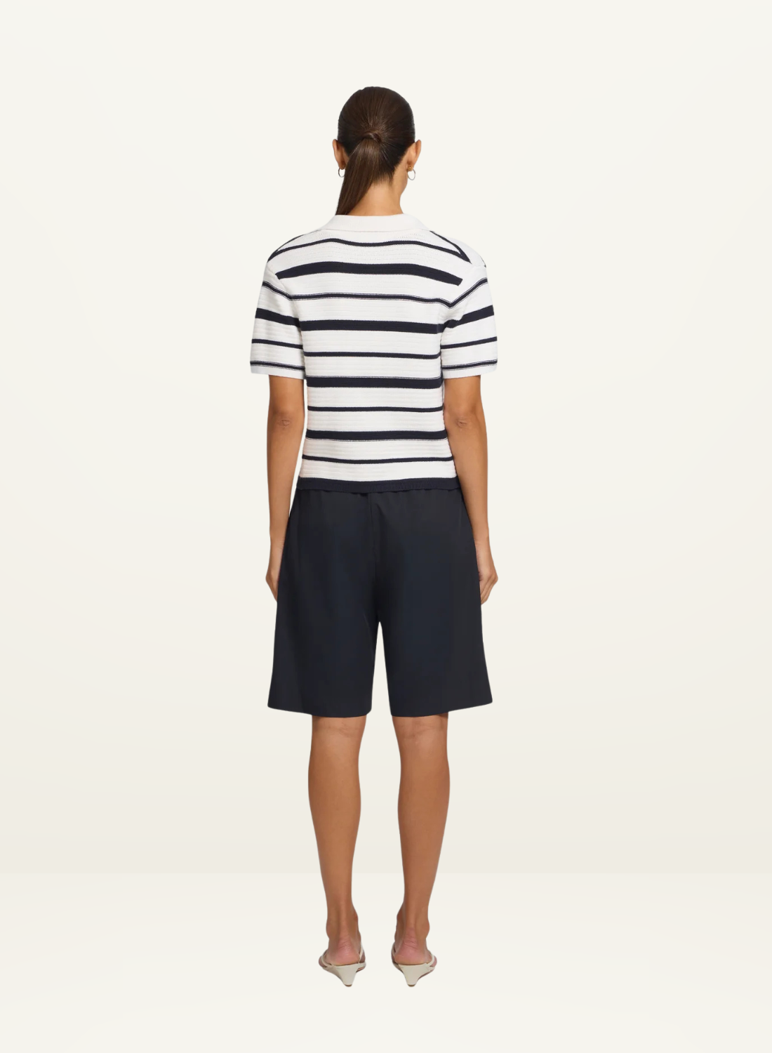 Viktoria &amp; Woods Accordion Shirt in Navy Ivory Stripe