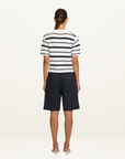 Viktoria & Woods Accordion Shirt in Navy Ivory Stripe