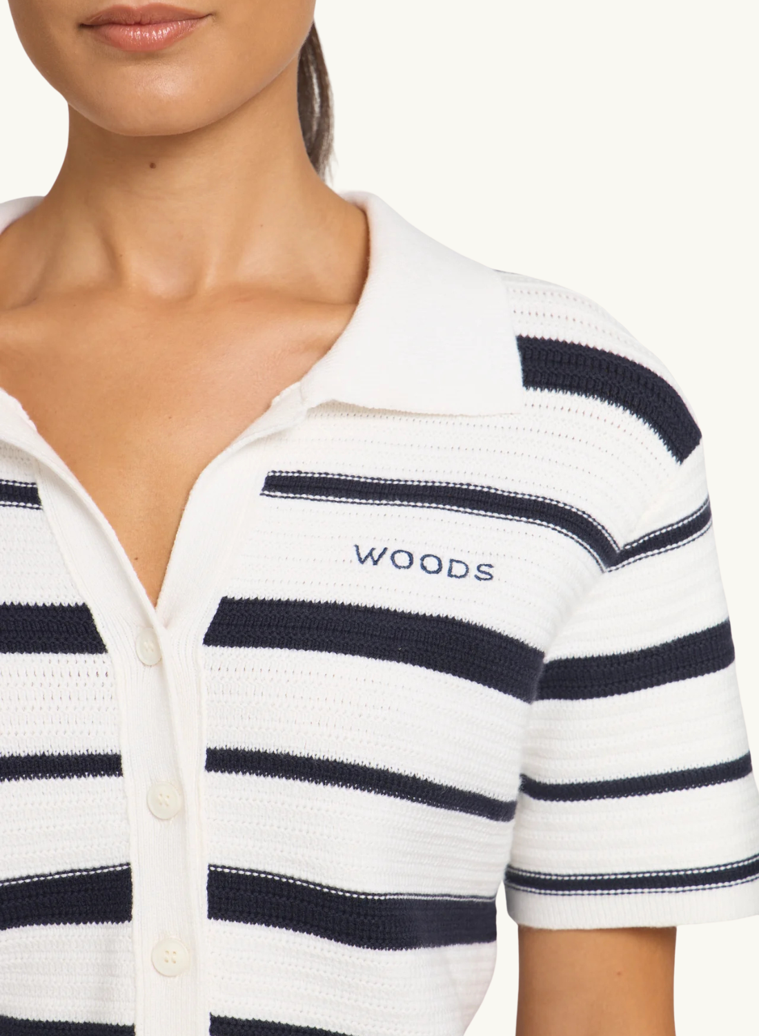 Viktoria &amp; Woods Accordion Shirt in Navy Ivory Stripe