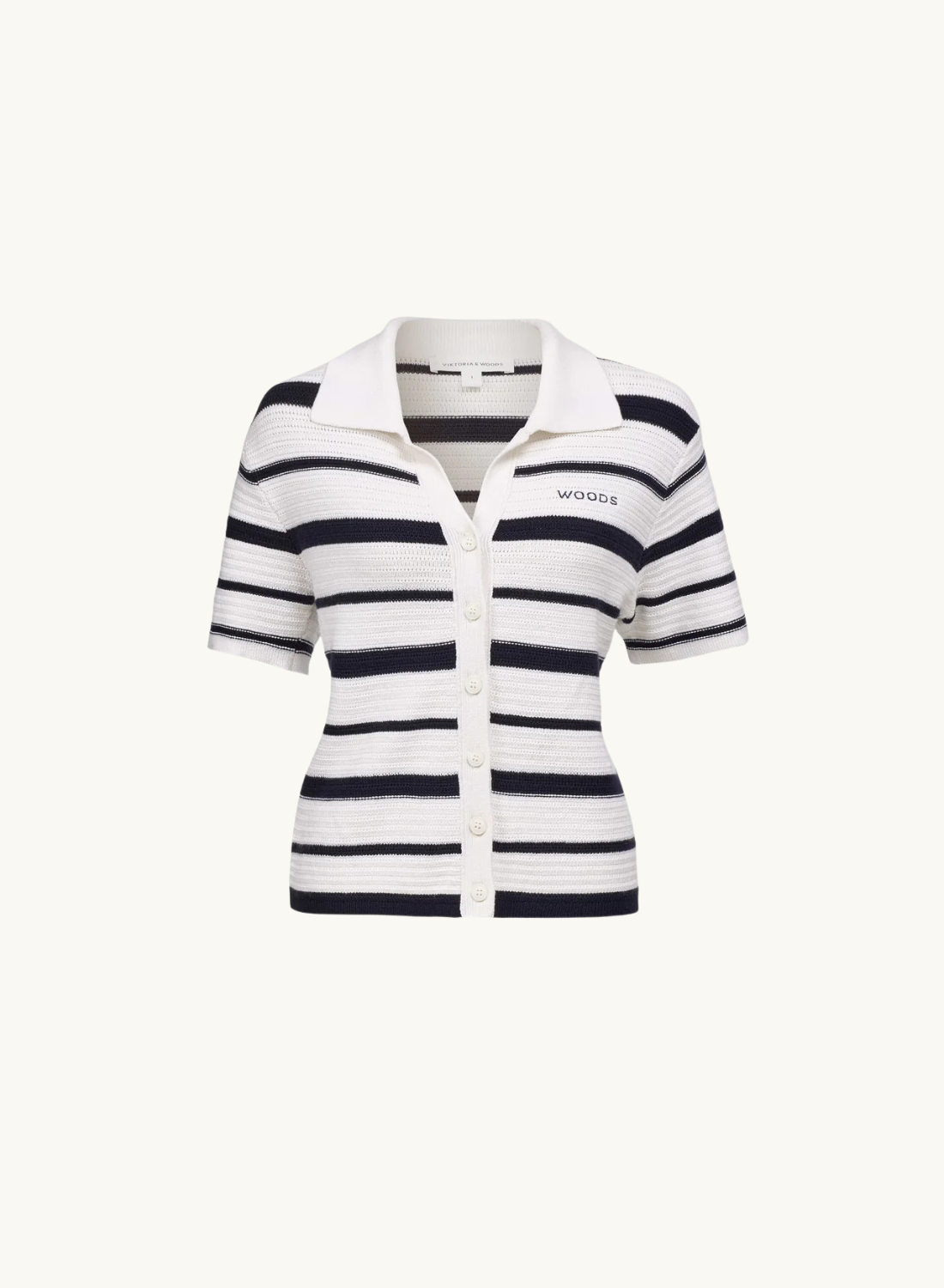 Viktoria &amp; Woods Accordion Shirt in Navy Ivory Stripe