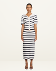 Viktoria & Woods Accordion Shirt in Navy Ivory Stripe
